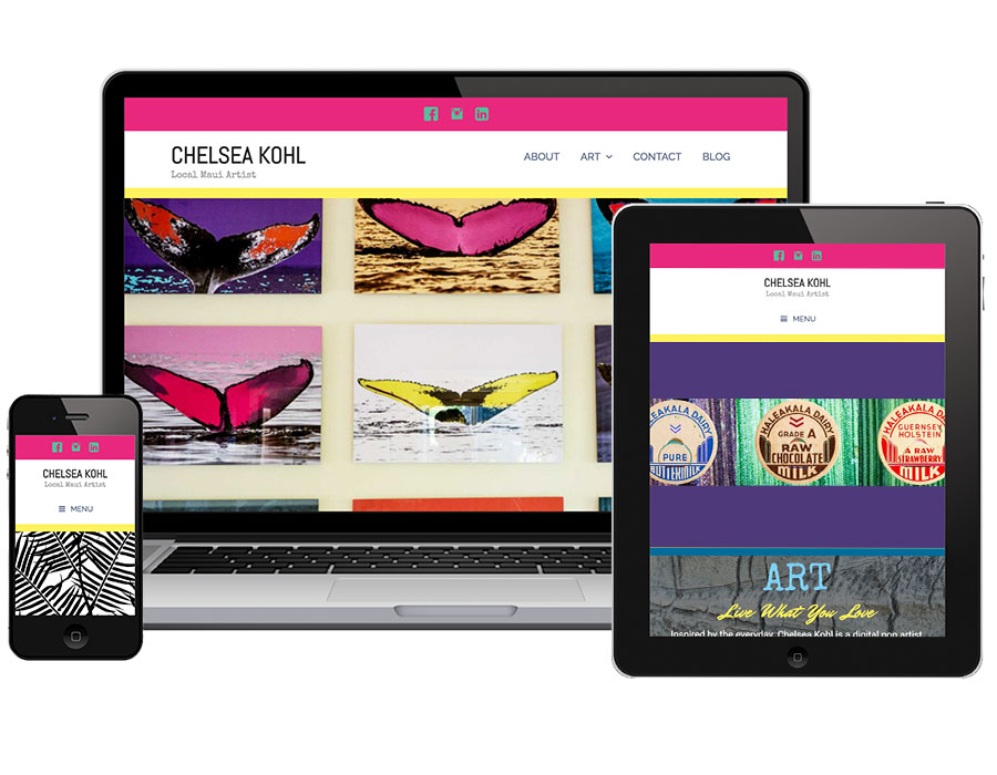 FLYING 'OKOLE website design for Chelsea Kohl Art on the Branding, Websites & Marketing Our Work page.