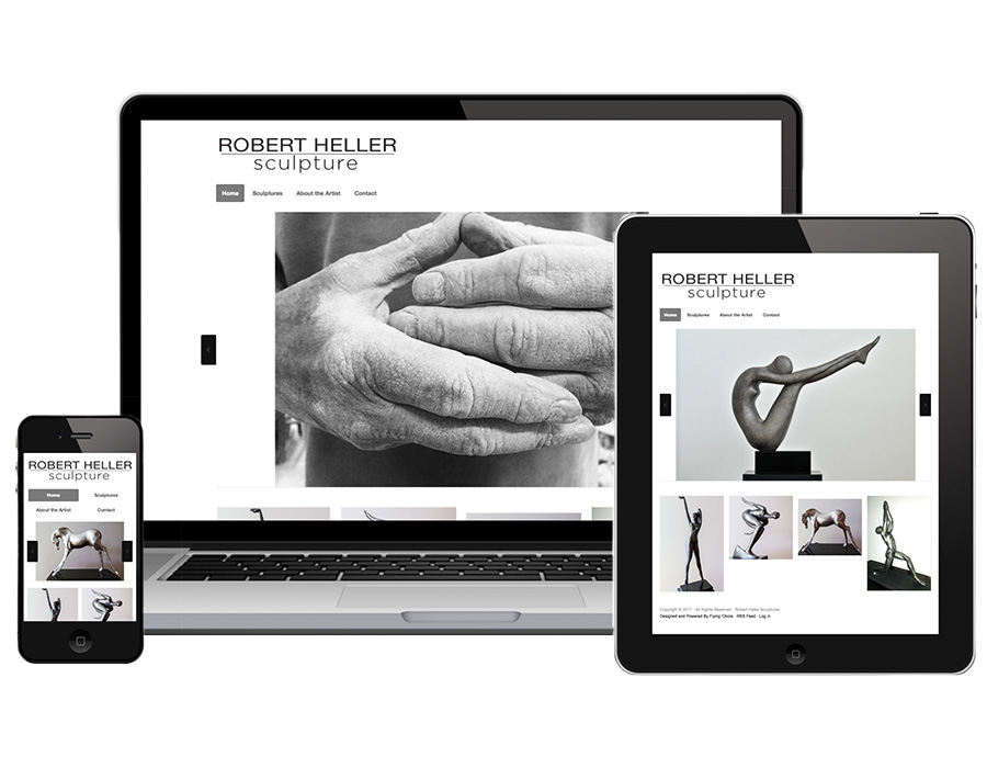 FLYING 'OKOLE website design for Robert Heller Sculpture on the Branding, Websites & Marketing Our Work page.